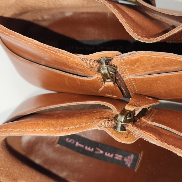 Steven by Steve Madden Fairlow Leather Buckle Booties Boots - Picture 7 of 9